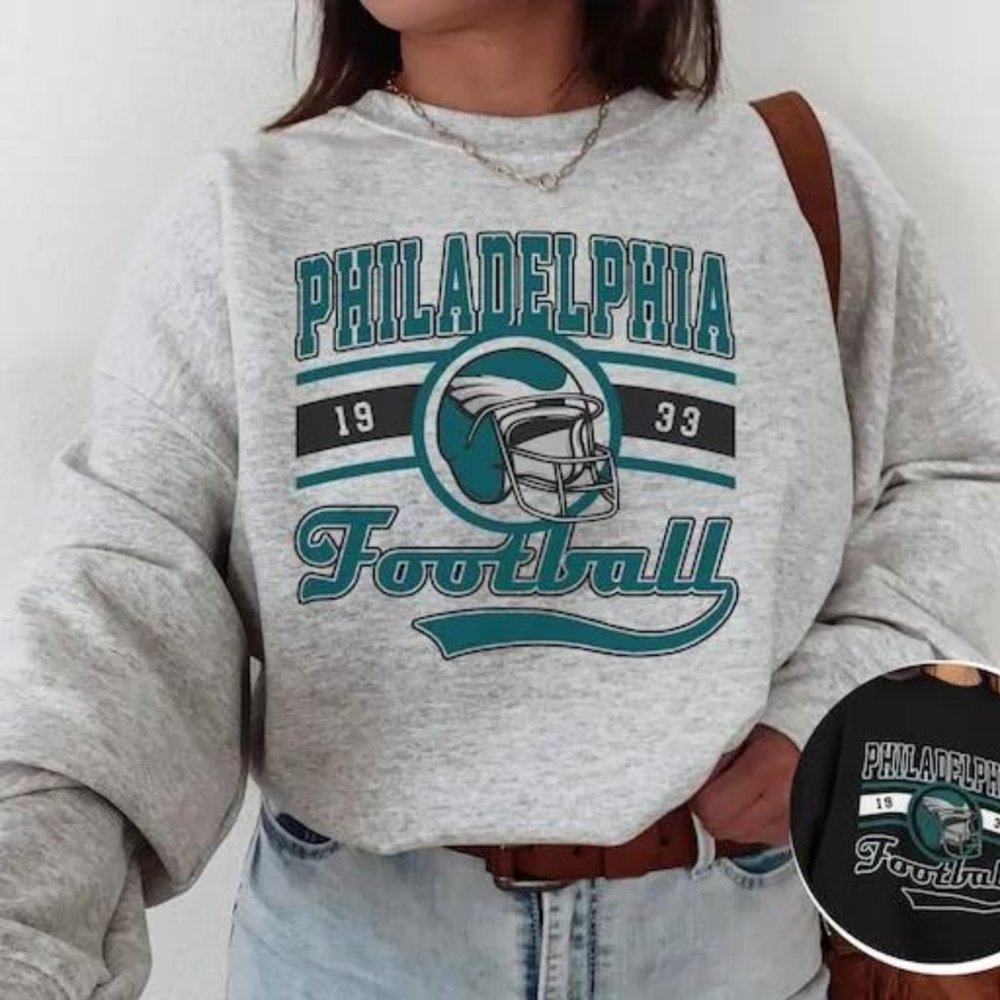 Philadelphia Football T-Shirt Sweatshirt, Eagle Sweatshirt, Vintage Style Phila